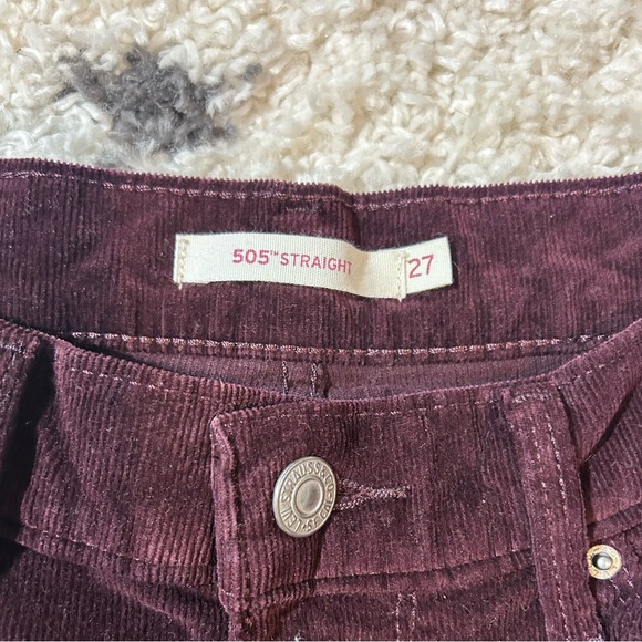Levi Corduroy Maroon Pants | Womens Size 27 - Picture 3 of 6